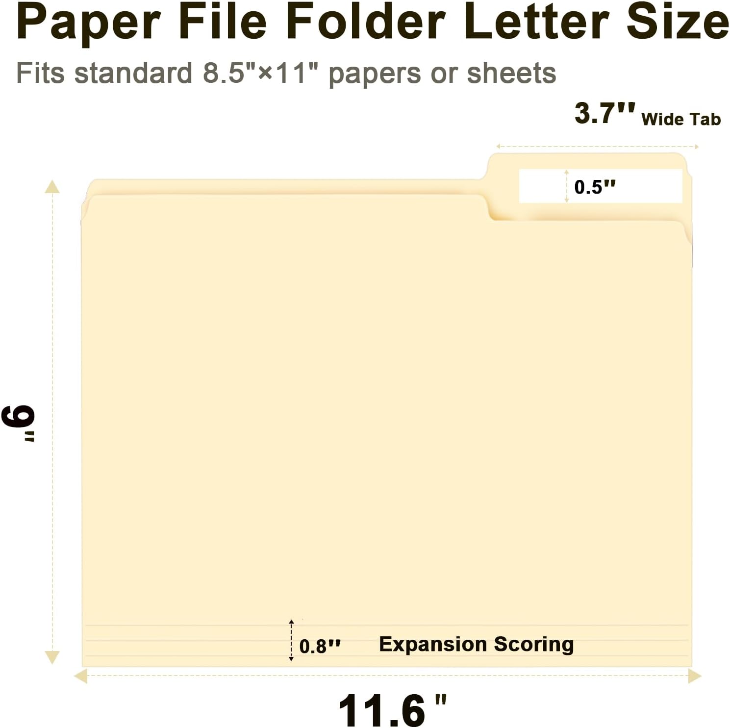 File Folder, RAZCC 150 Pack 1/3 Cut Tab File Folders Letter Size, Mani