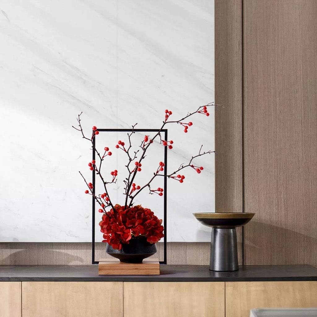 Zen Simulation Flower Pots Plant Villa Hotel Home Wrought Iron Flower Stand Flower and Fruit Ceramic Bonsai Artificial Bonsai Artificial Plant Artificial Flower