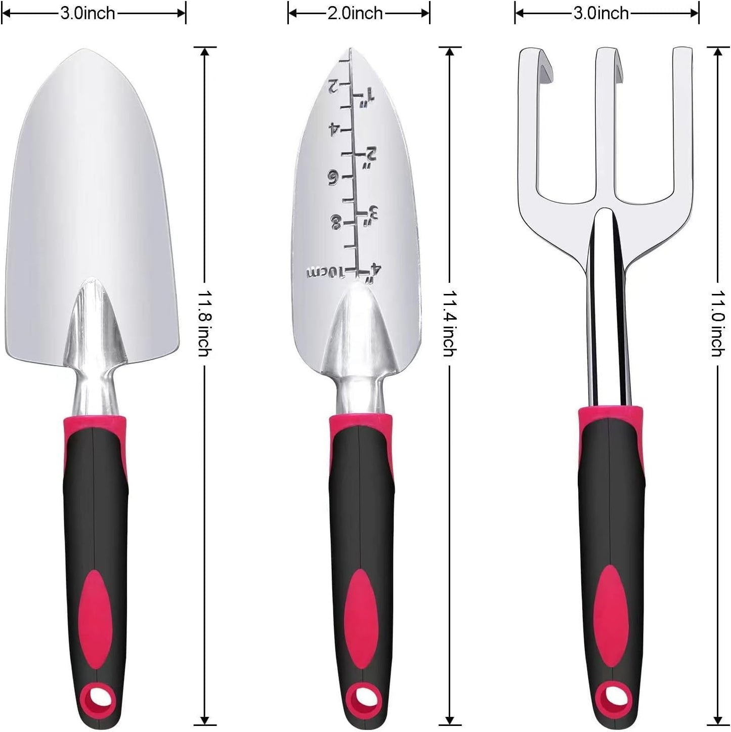 Garden Tool Set, 3 Pieces Aluminum Heavy Gardening Kit Including Hand 