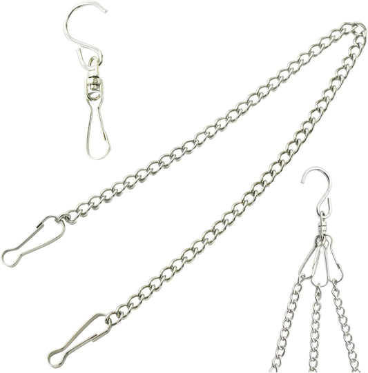 10 Pcs Fine Hanging Chain(1.2mm Dia.) Small Hang Bracket Decorative Replacement Link Chains Hooks for Sign Planter Bird Feeders,6 inch Long Stainless Chains and 5 Pcs Swivel S-Hooks