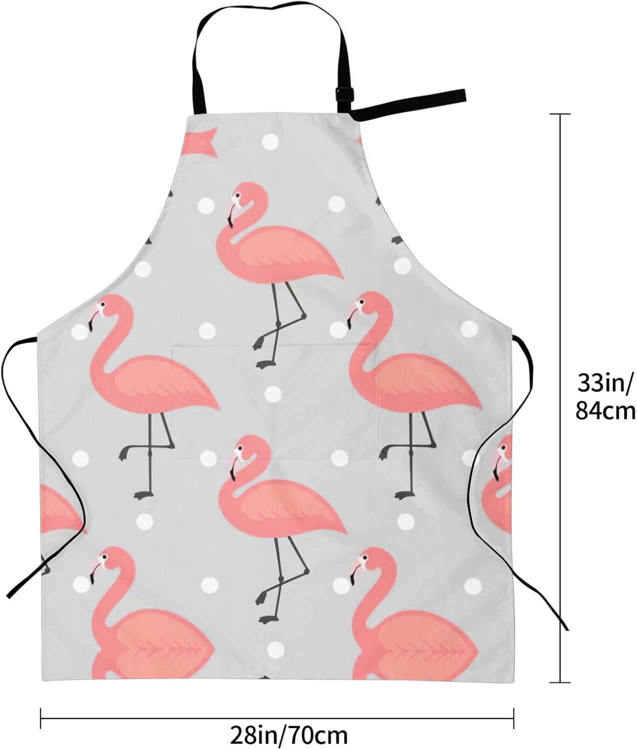 Flamingo Print Laundry apron 28x33 In Waterproof Kitchen Apron with Pockets for Cooking Baking