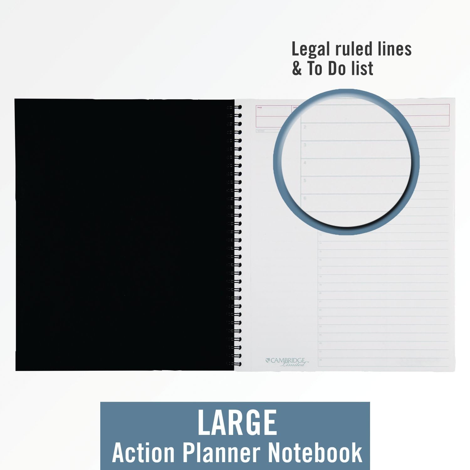 Cambridge Business Notebook, Action Planner, Legal Ruled Paper, 8-1/2"