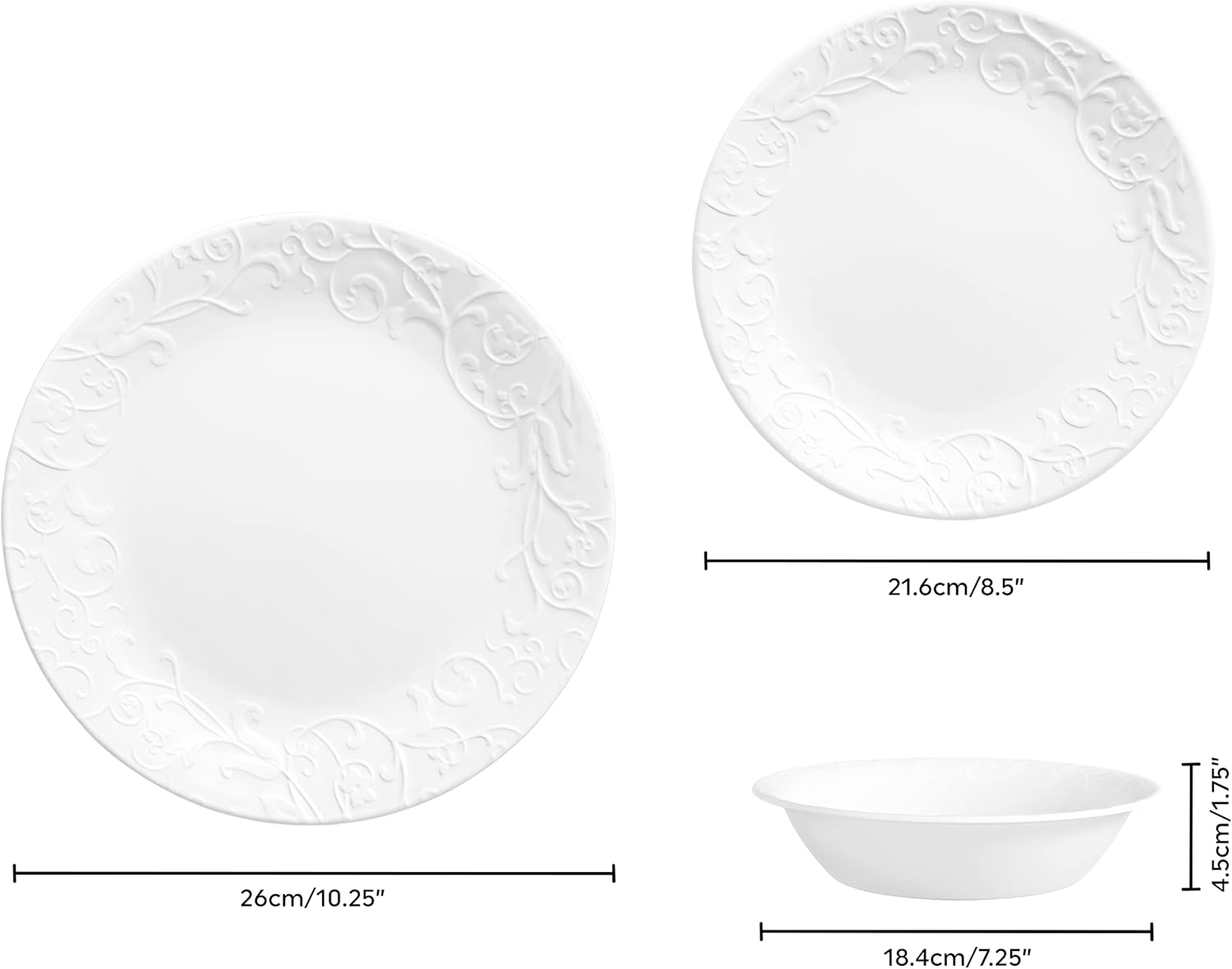 Corelle 12pc Bella Faenza Dinnerware Set for 4 - 3X More Durable Glass