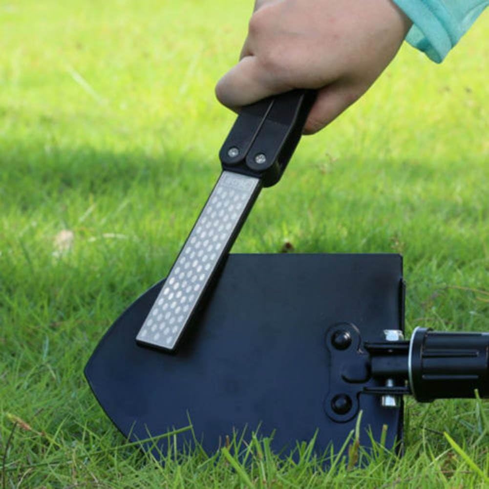Folding Knife Sharpener, Floor 400/600 Grit Foldable Knife Whetstone Diamond Pocket Knife Sharpener Sector Shaped Double-Sided Knife Sharpening Stone for Kitchen Garden Outdoor (#1)