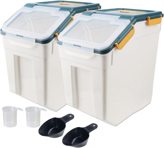 Large Flour Storage Container Bin 50lb, 2Pack Airtight Rice Storage Co