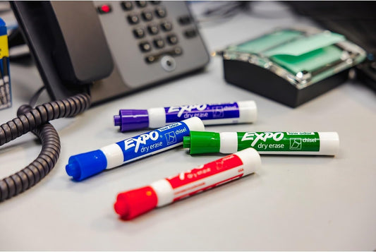EXPO Dry Erase Markers, Low Odor Ink, Assorted Colors, Chisel Tip, 8 C