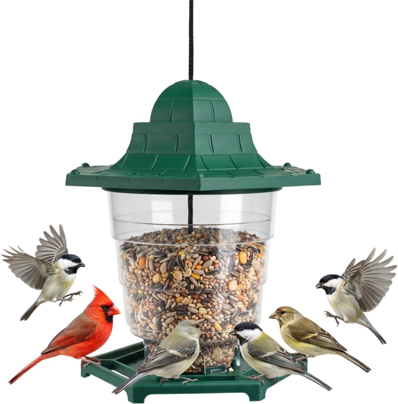 Bird Feeder, Weather Proof Feeding Bowl, Wild Bird Feeders for Backyard Garden, Patio Deck Balcony Railing, Winter Birdwatching View, Outdoor Hanging Feeding Station
