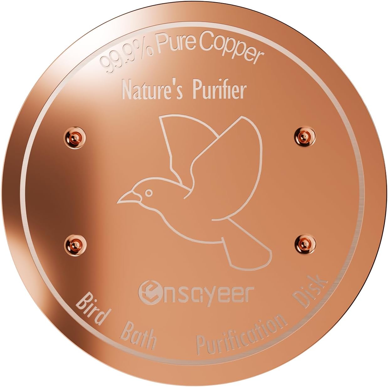 Upgraded Bird Bath Copper Disk, 0.8mm Reinforced 99.99% Pure Copper Cl