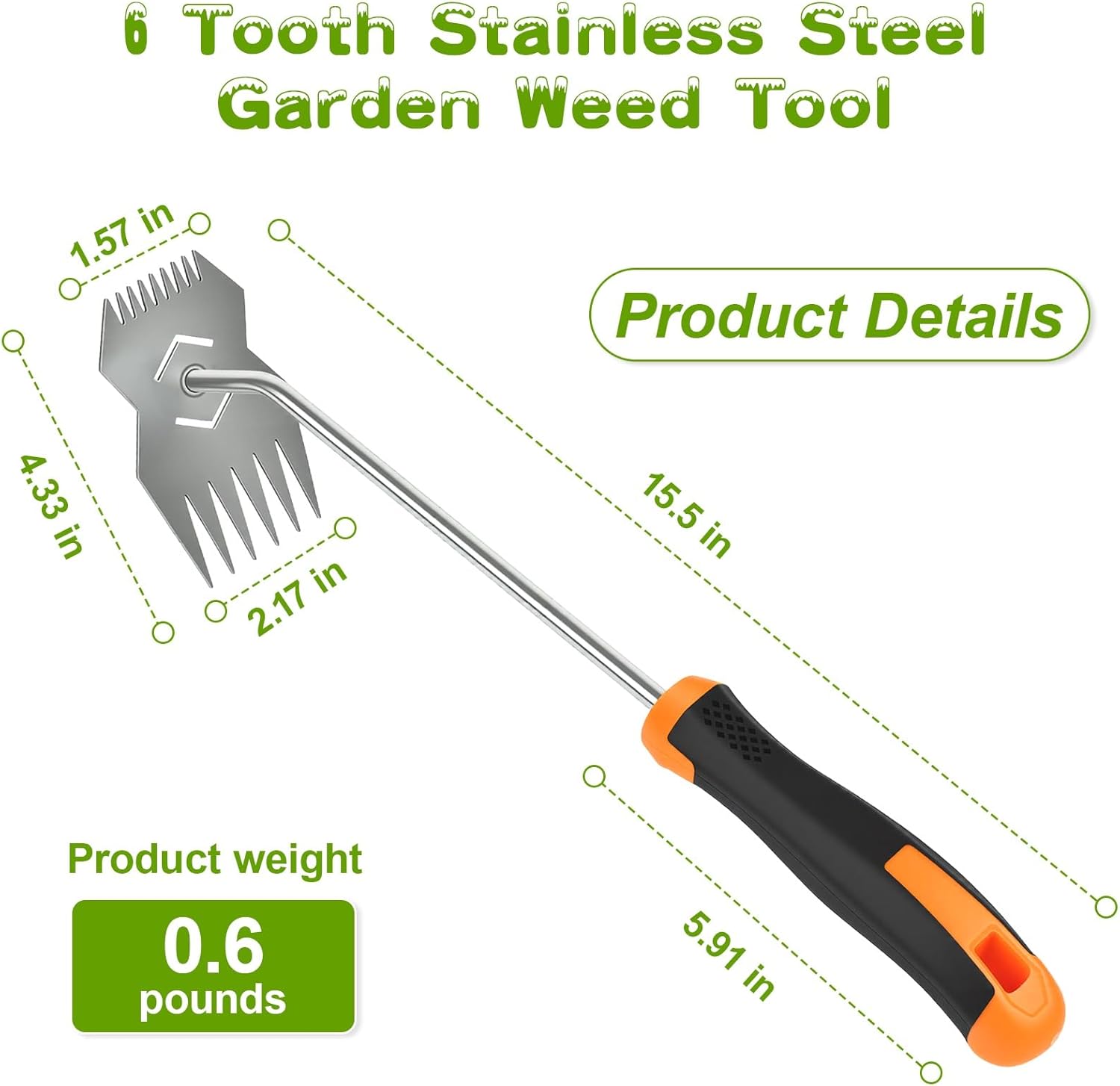Garden Weed Tool,2026 Portable Weeding Tool,Stainless Steel Hand Weede