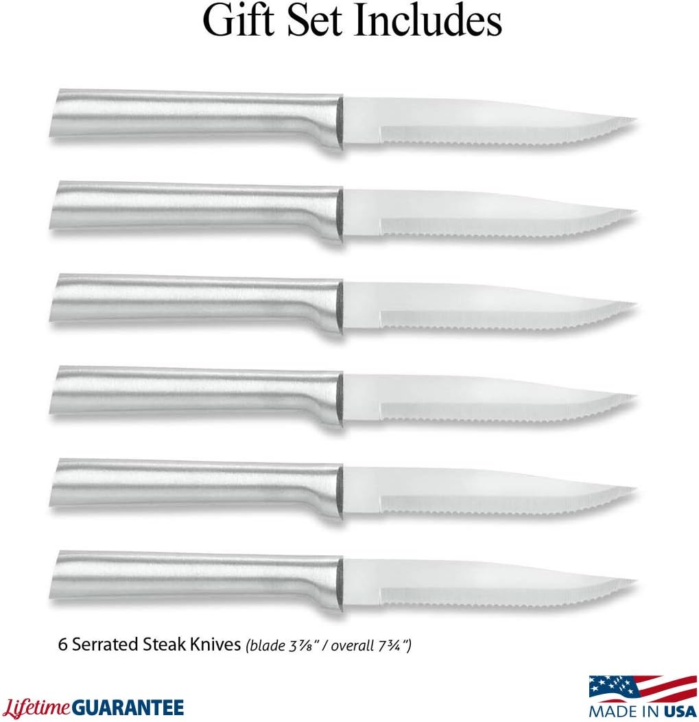 Rada Cutlery Six Serrated Steak Knives Gift Set (S6S), 6-Piece Knife S