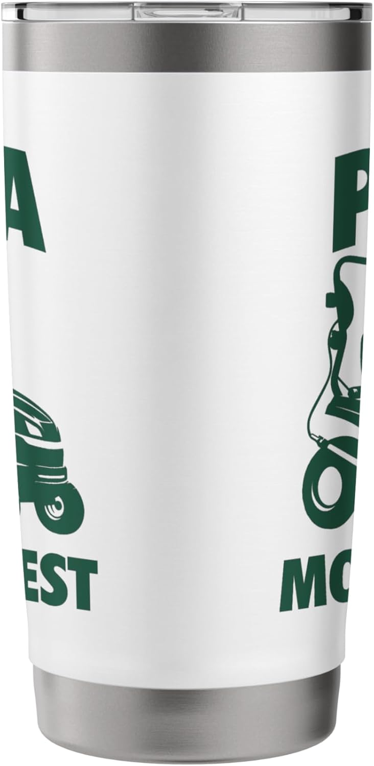 Papa Mows Best Lawn Care Dad Mowing Landscaper Father's Day Stainless Steel Insulated Tumbler