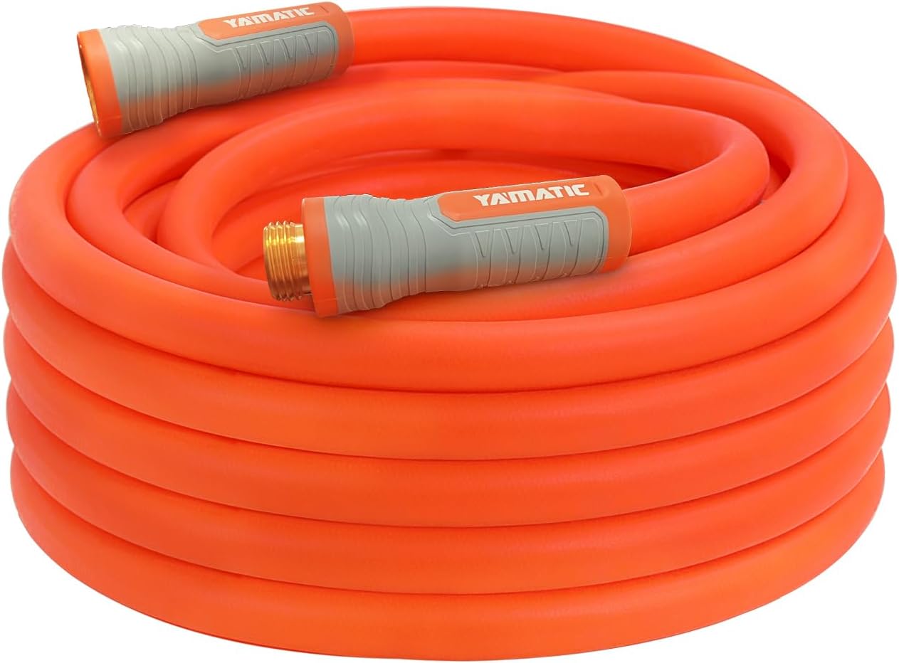 YAMATIC Heavy Duty Garden Hose 5/8 in x 50 ft with Swivel Fitting, Sup