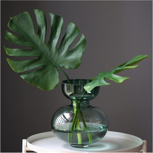 Green Flower Vase Crystal Glass Vase Flower Pots Planters Home Decor D