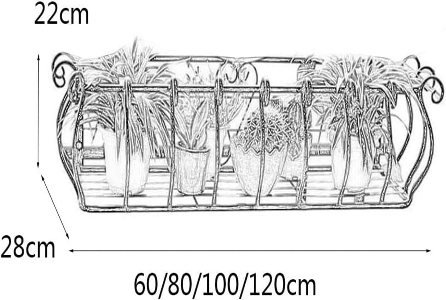 Railing Planter for Fence, Hanging Flower Pot Stand, Window Sill Plant