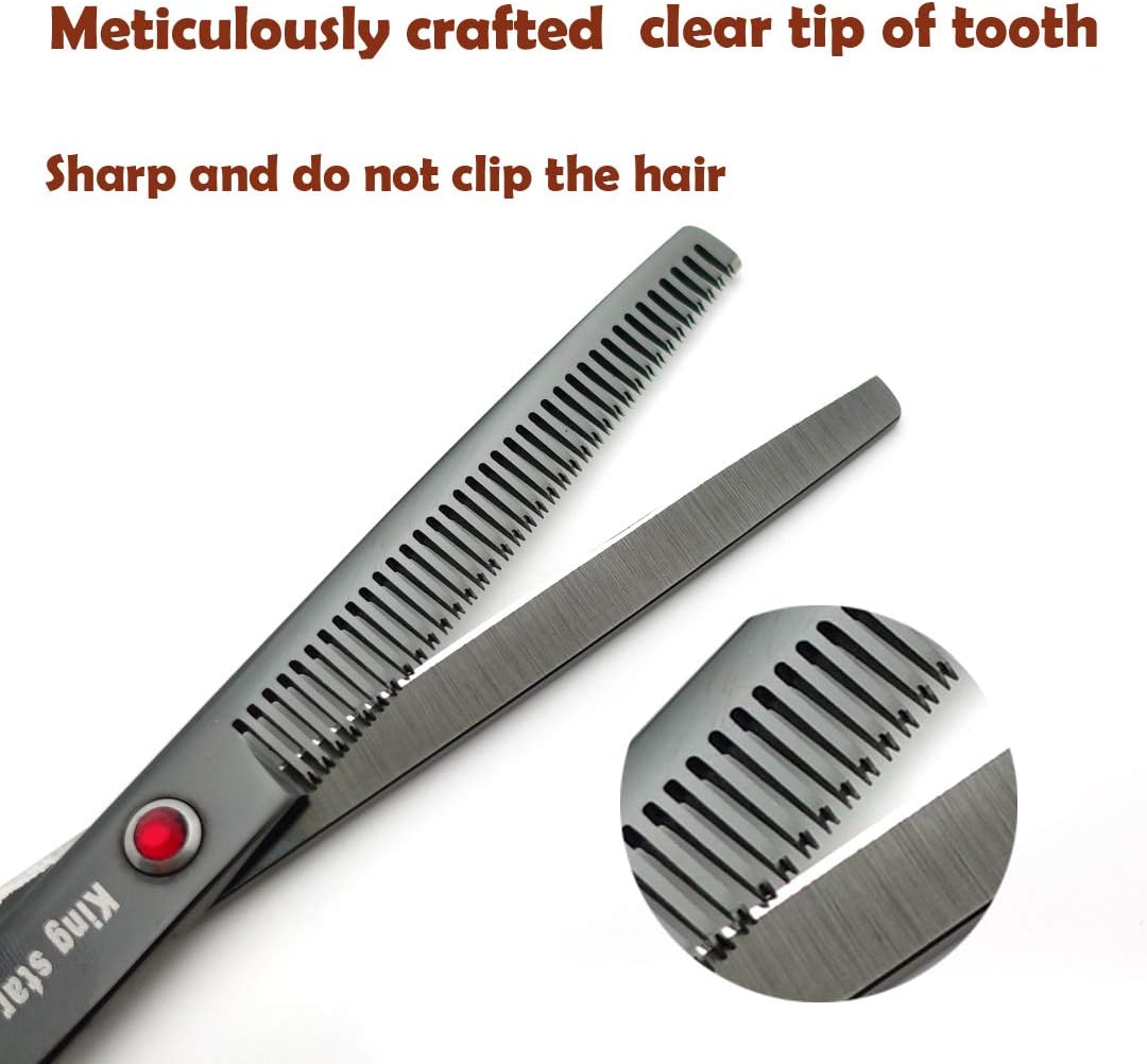 7.0in Titanium Professional dog Grooming Scissors set,Straight & Thinn