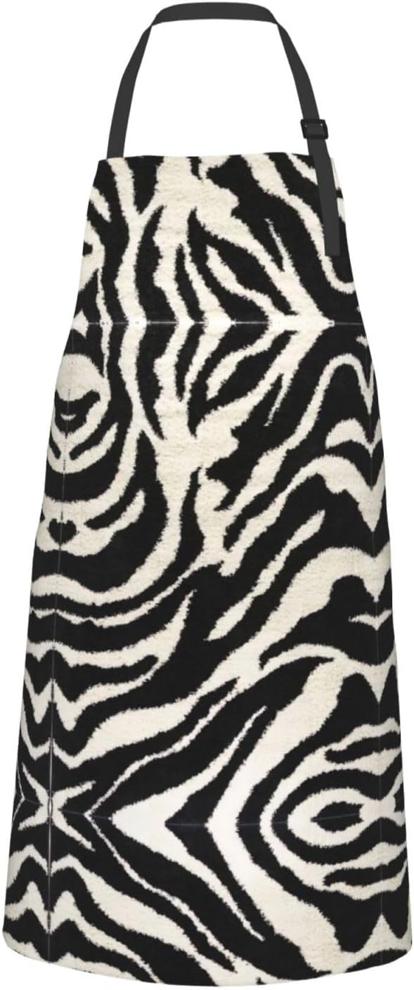 Zebra Animal print Waterproof apron with pocket adjustable cooking apron for adult kitchen bibs to bake