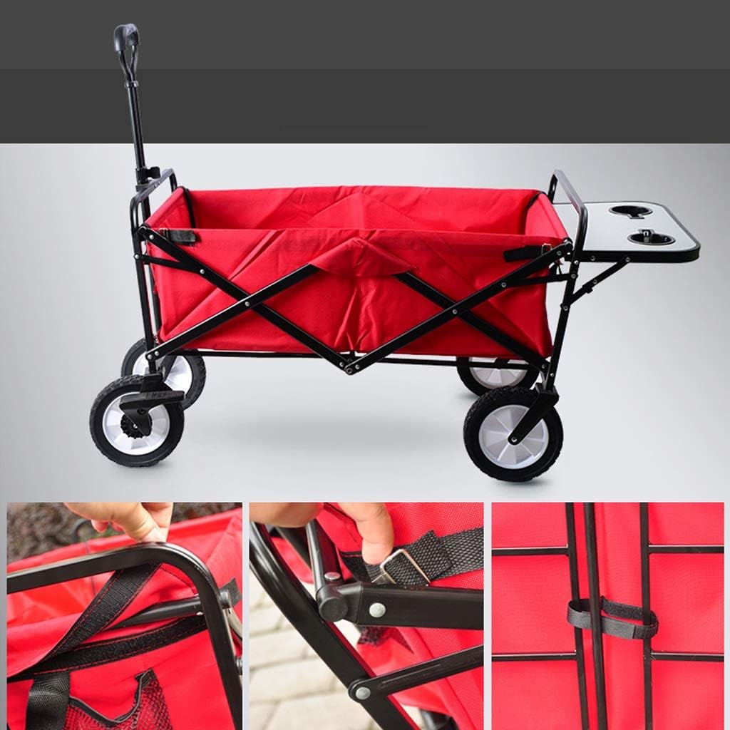 Generic Hand Trucks,Foldiand Portable, Outdoor Four-Wheeled, Picnic, Supermarket, Fishing, Grocery Shopping, Shoppicampicart, Cart with Table, Folditail Table Trolleys/M/a