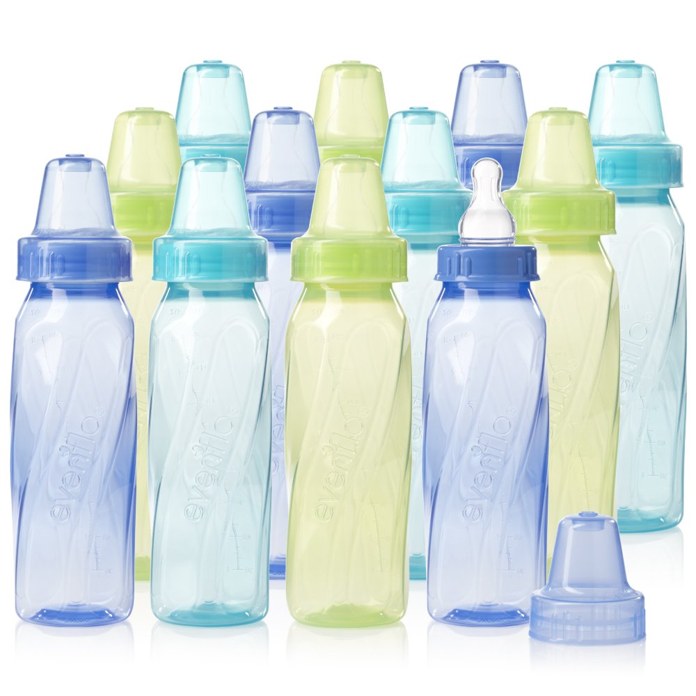 Evenflo Feeding Classic Tinted Plastic Standard Neck Bottles for Baby,