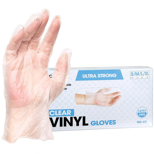 ForPro Disposable Vinyl Gloves, Clear, Industrial Grade, Powder-Free, 