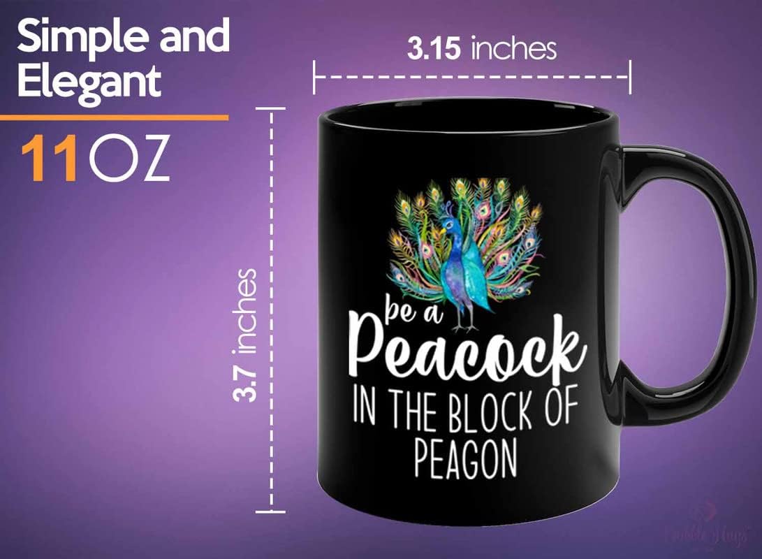 Bird Lover Coffee Mug 11oz Black - Peacock block pgeons - Hummingbird 
