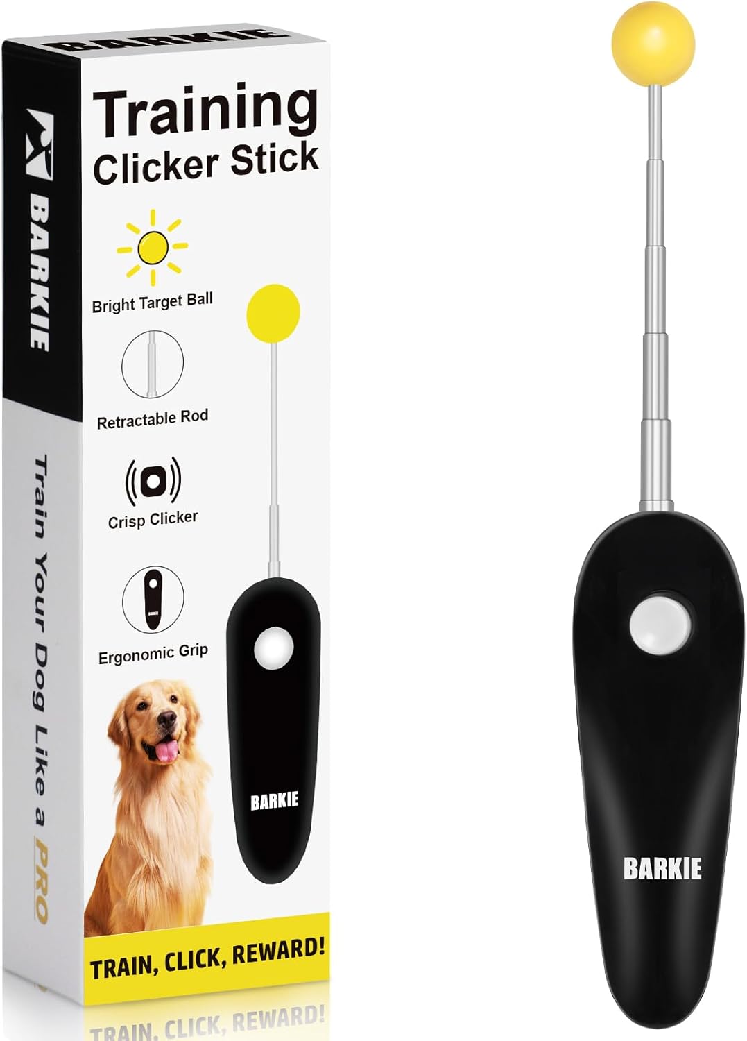 Dog Training Clicker with Target Stick – Portable & Retractable Traine