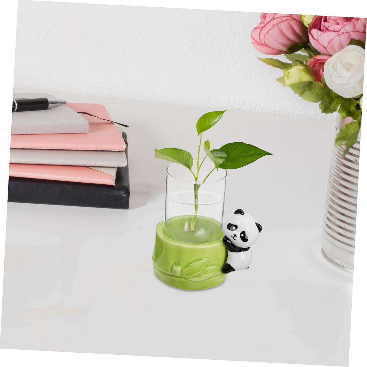 BESTOYARD Ceramic Panda Flowerpot Water Plant Decor Indoor Plant Vase 