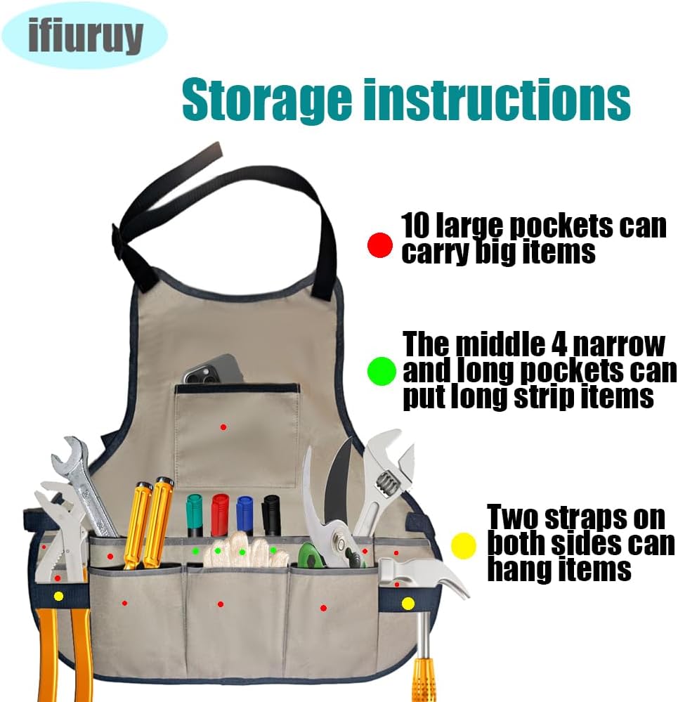 Garden Apron Woodworking Apron adjustable Men&Women,Gardening Apron wi