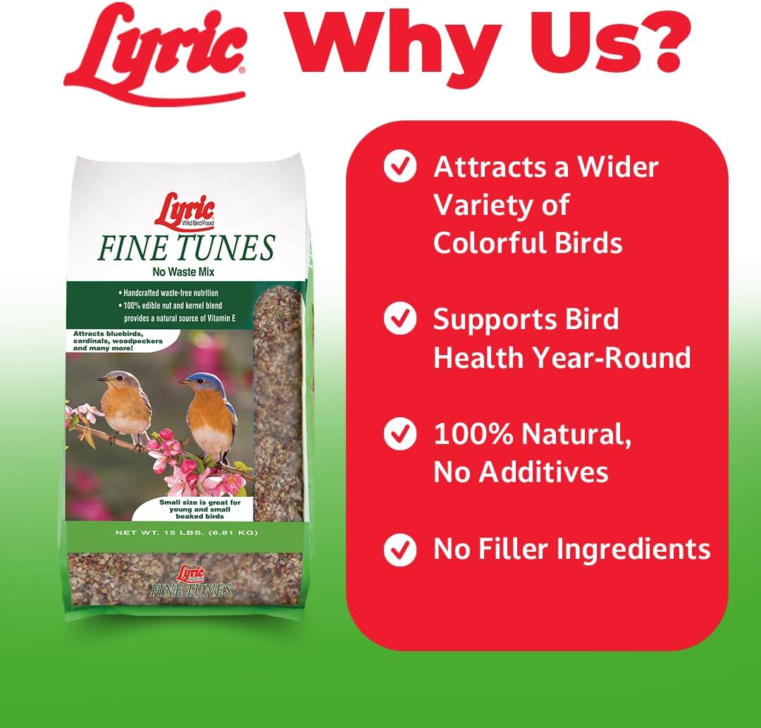 Lyric Peanut Pieces - Shelled Peanuts for Wild Birds 15 lb and Lyric F