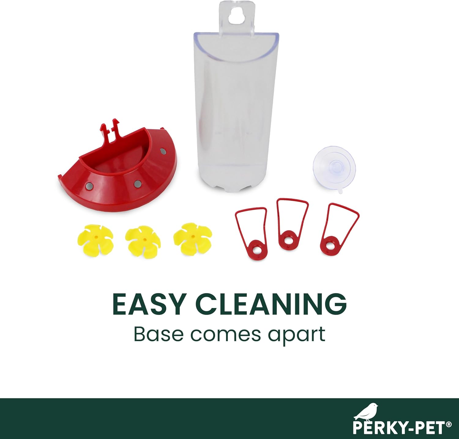 Perky-Pet Plastic Window Mount Hummingbird Feeder with Perches - 8 oz 