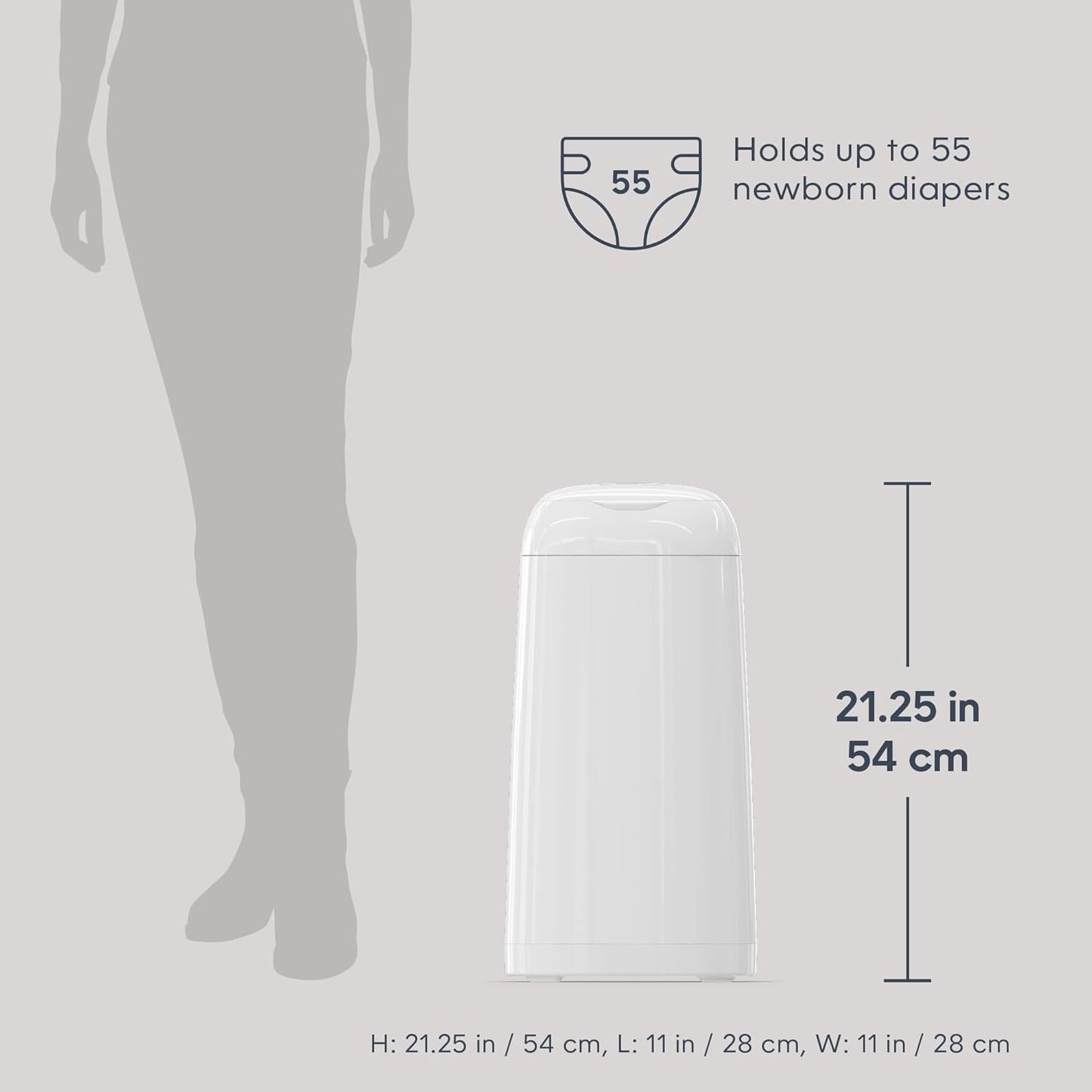 Diaper Genie Classic Diaper Pail Gift Set | Push-N-Lock Odor Control | Includes Starter Refill and Jumbo+ Refill | Holds up to 1,245 Newborn Diapers | Baby Registry Must-Have