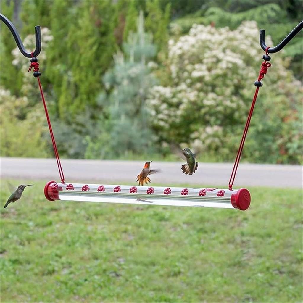Hummingbird Feeder with Hole Birds Feeding Hanging Transparent Pipe Easy to Use Patio Garden Yard Outdoor Decor (Color : Clear Size : 40cm) (Clear 50cm)