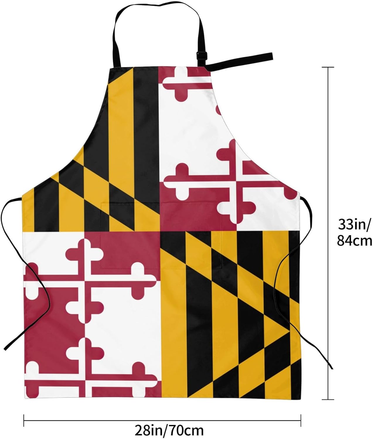 Maryland State Flag print Waterproof chef's apron with pocket apron fo