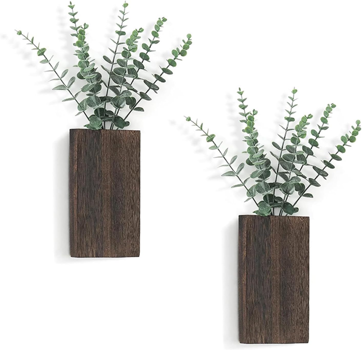 2pcs Wall Mounted Wood Planter Space Saving Indoor Plant Holder for Dr