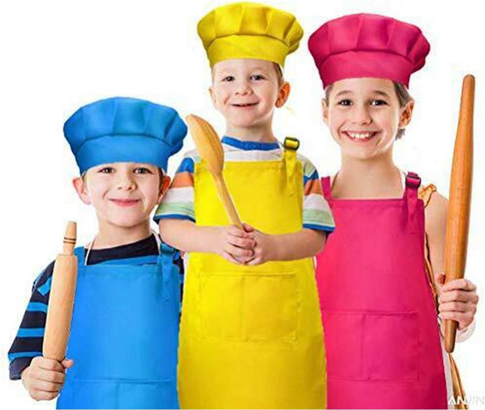 10 Pieces Kids Chef Hat and Apron Set