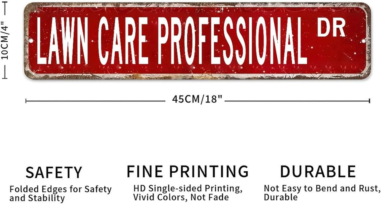 Lawn Care Professional Street Custom Signs Outdoor Metal Sign Lawn Care Professional Decor Care Professional Gift Vintage Metal Wall Sign Rustic Wall Art For Bedroom Living Room Front Porch