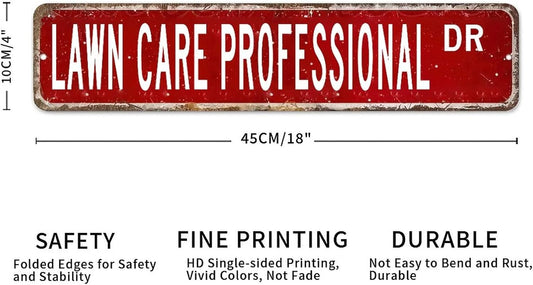 Lawn Care Professional Street Custom Signs Outdoor Metal Sign Lawn Care Professional Decor Care Professional Gift Vintage Metal Wall Sign Rustic Wall Art For Bedroom Living Room Front Porch