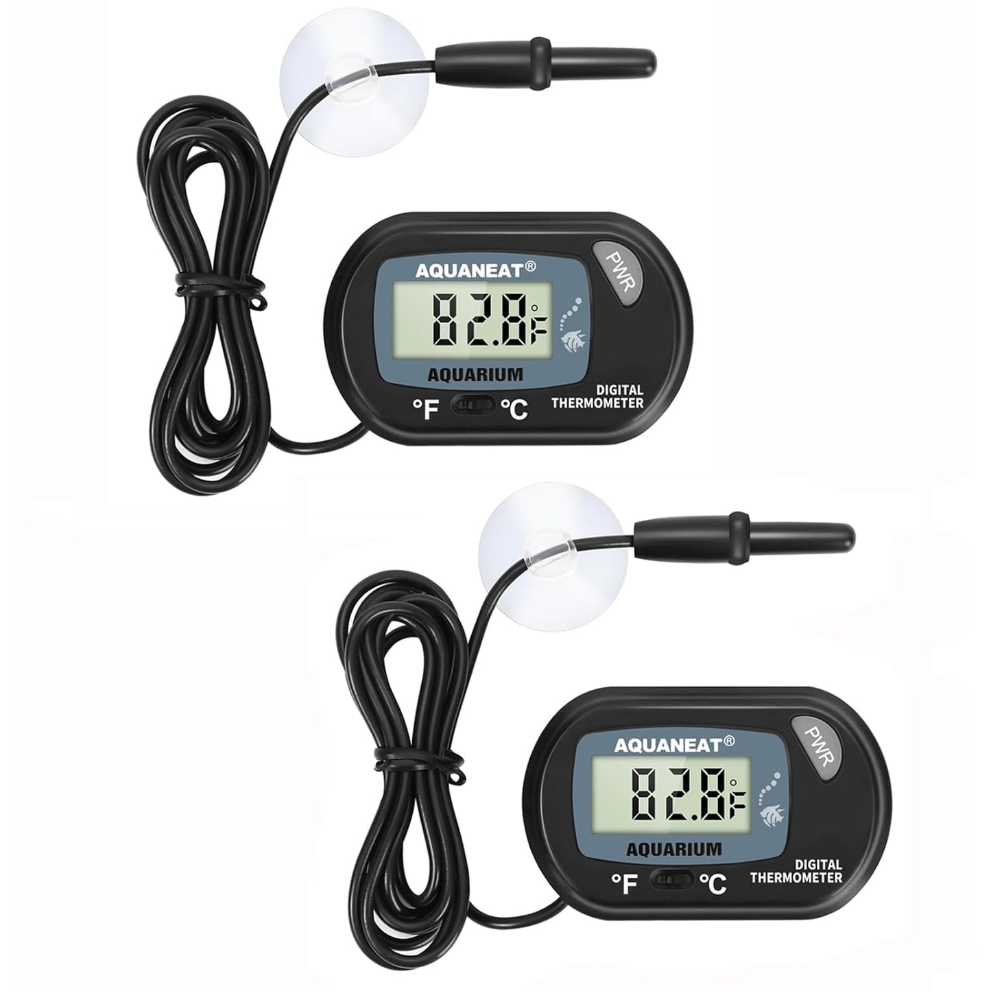 AQUANEAT 2 Pack Aquarium Thermometer, Fish Tank Thermometer, Digital T