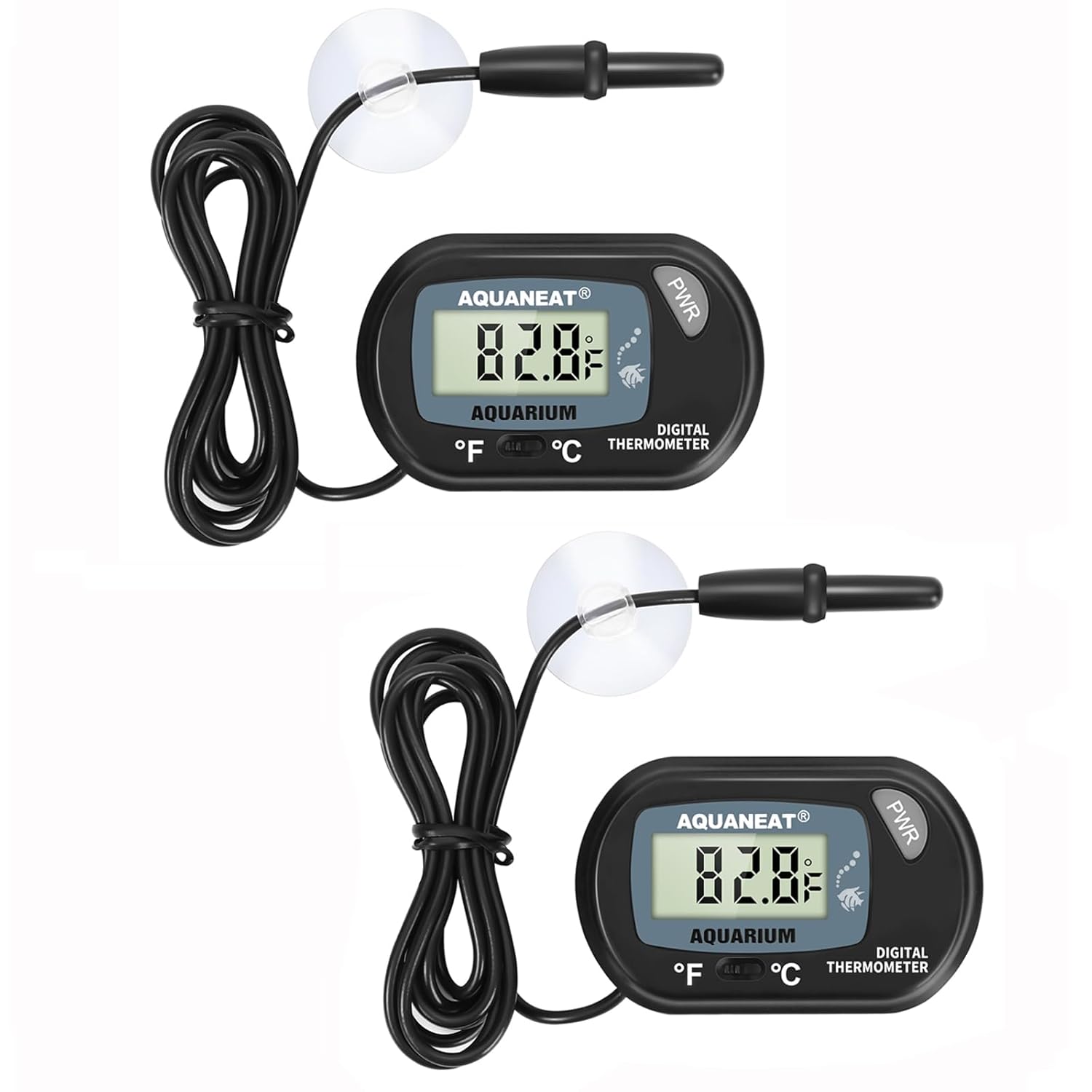 AQUANEAT 2 Pack Aquarium Thermometer, Fish Tank Thermometer, Digital T