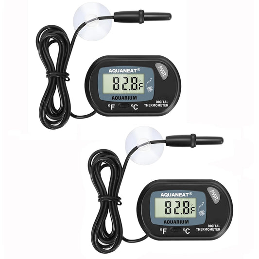 AQUANEAT 2 Pack Aquarium Thermometer, Fish Tank Thermometer, Digital T