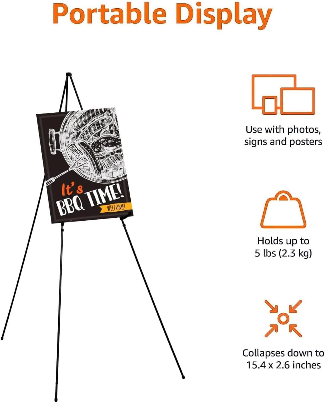 Amazon Basics Easel Display Stand, Instant Floor Poster, Lightweight, 