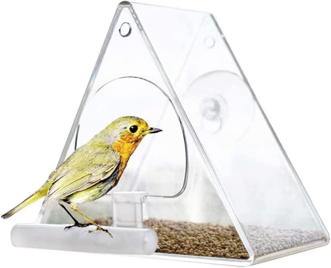 Clear Acrylic Bird Feeder Window Mount with Strong Suction Cup Food Bo