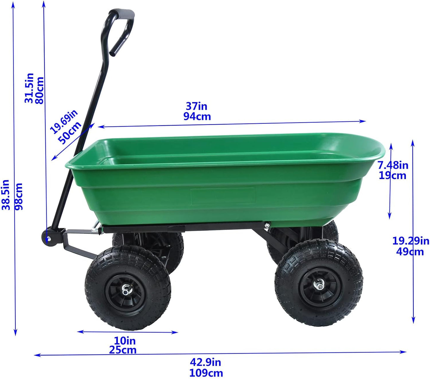 Garden Cart Outdoor Utility Wagon with Solid Wheels Beach Wagon,All Te