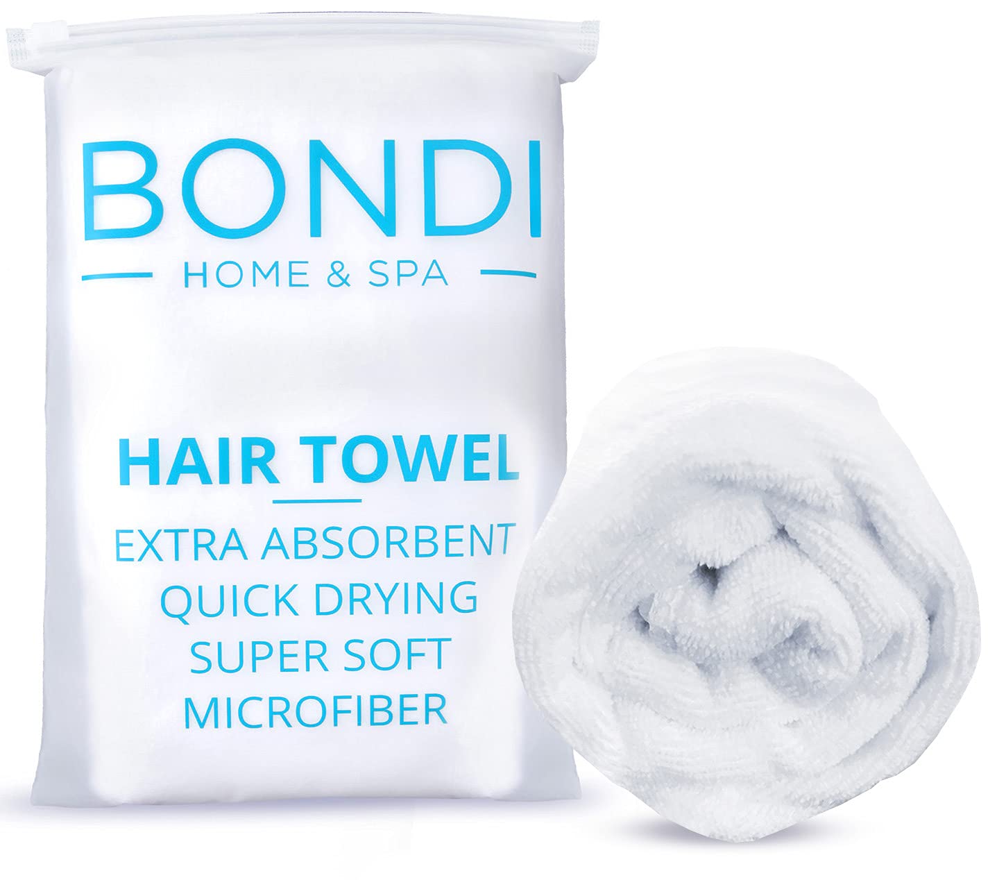 Bondi SPA 극세사 헤어 타월 - 머리카락을 50% 빠르게 건조 - 모든 모발 유형에 맞는 곱슬거림 방지 타월 - 흡수력이 뛰어나고 부드러움 - XL (직사각형)