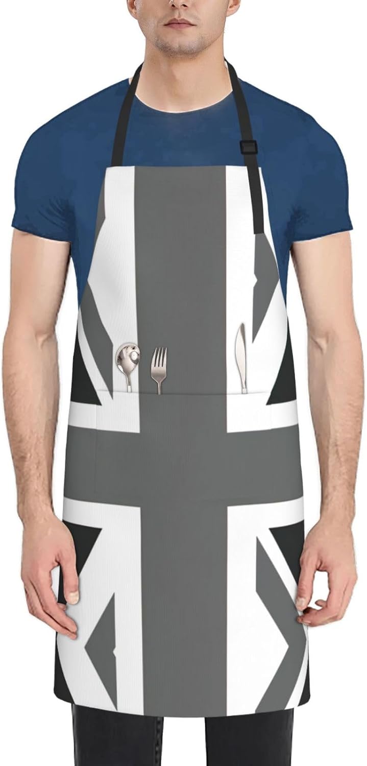 National Flag of The United Kingdom Print Laundry apron 28x33 In Waterproof Kitchen Apron with Pockets for Cooking Baking