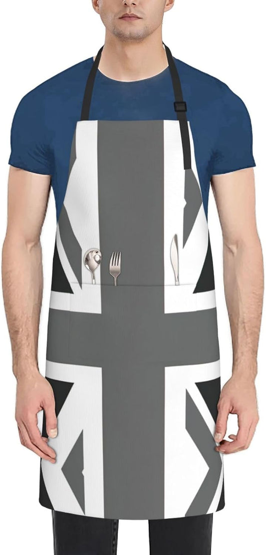 National Flag of The United Kingdom Print Laundry apron 28x33 In Waterproof Kitchen Apron with Pockets for Cooking Baking