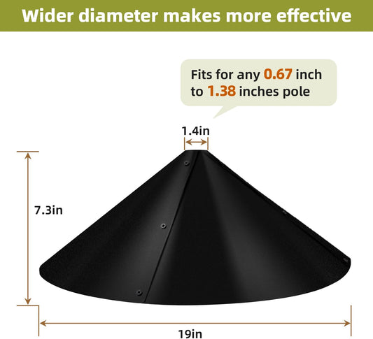 Squirrel Baffle for Bird Feeder Pole 19 inch (1-Pack)