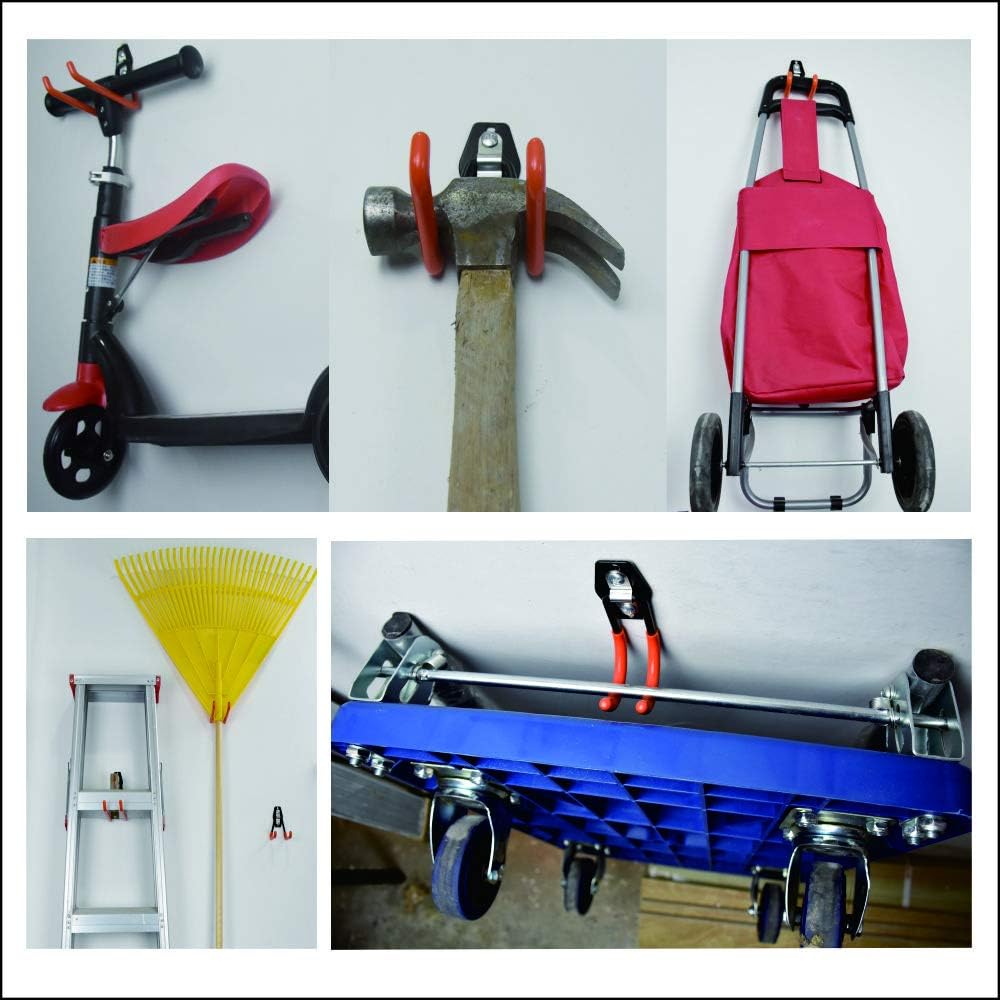 Garage Storage Utility Hooks,Wall Mount&Heavy Duty Garage Hanger & Organizer to Handle Ladder, Hold Chairs,with Premium Steel to Hang Heavy Tools for Up to 55lbs(4Pack*7.5Inch)