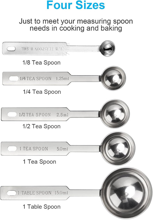 5PCS OstWony Measuring Spoons Set, Includes 1/8 tsp, 1/4 tsp, 1/2 tsp,