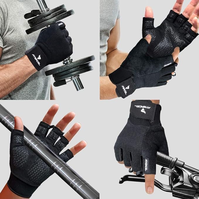 ATERCEL Workout Gloves for Men and Women, Exercise Gloves for Weight L