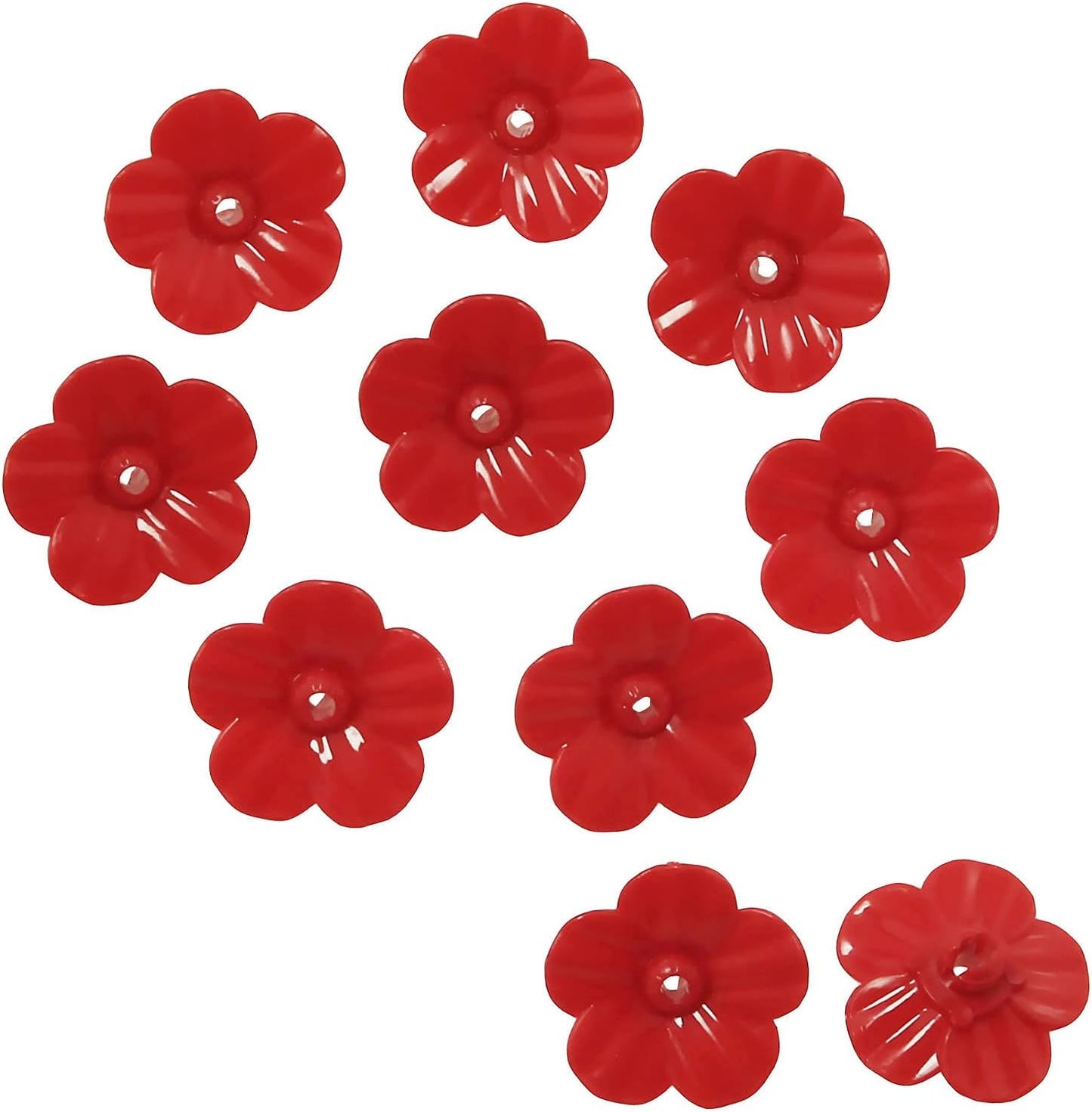 E-outstanding 10 Pcs Hummingbird Feeders Flowers, Feeding Ports Bird Feeder Replacement Parts for Hummingbird Feeder Hanging Feeder, Red